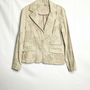 Caribbean Joe Corduroy Blazer Tan Paisley Print